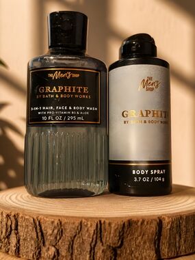Bath & Body Works, Men's " Graphite" 3-in-1 Body Wash & Body Spray. Full Size.